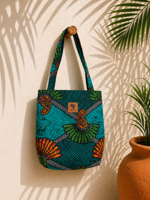 Dalila kitenge shopper bag by Nguvu, handmade in Tanzania