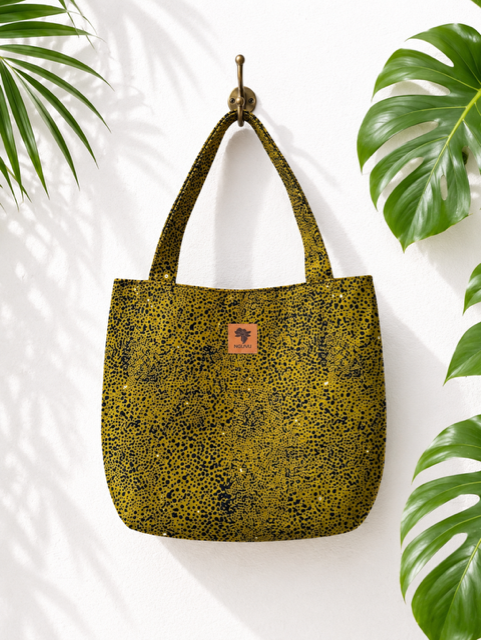 Chui kitenge beach bag by Nguvu, handmade in Tanzania, detail view