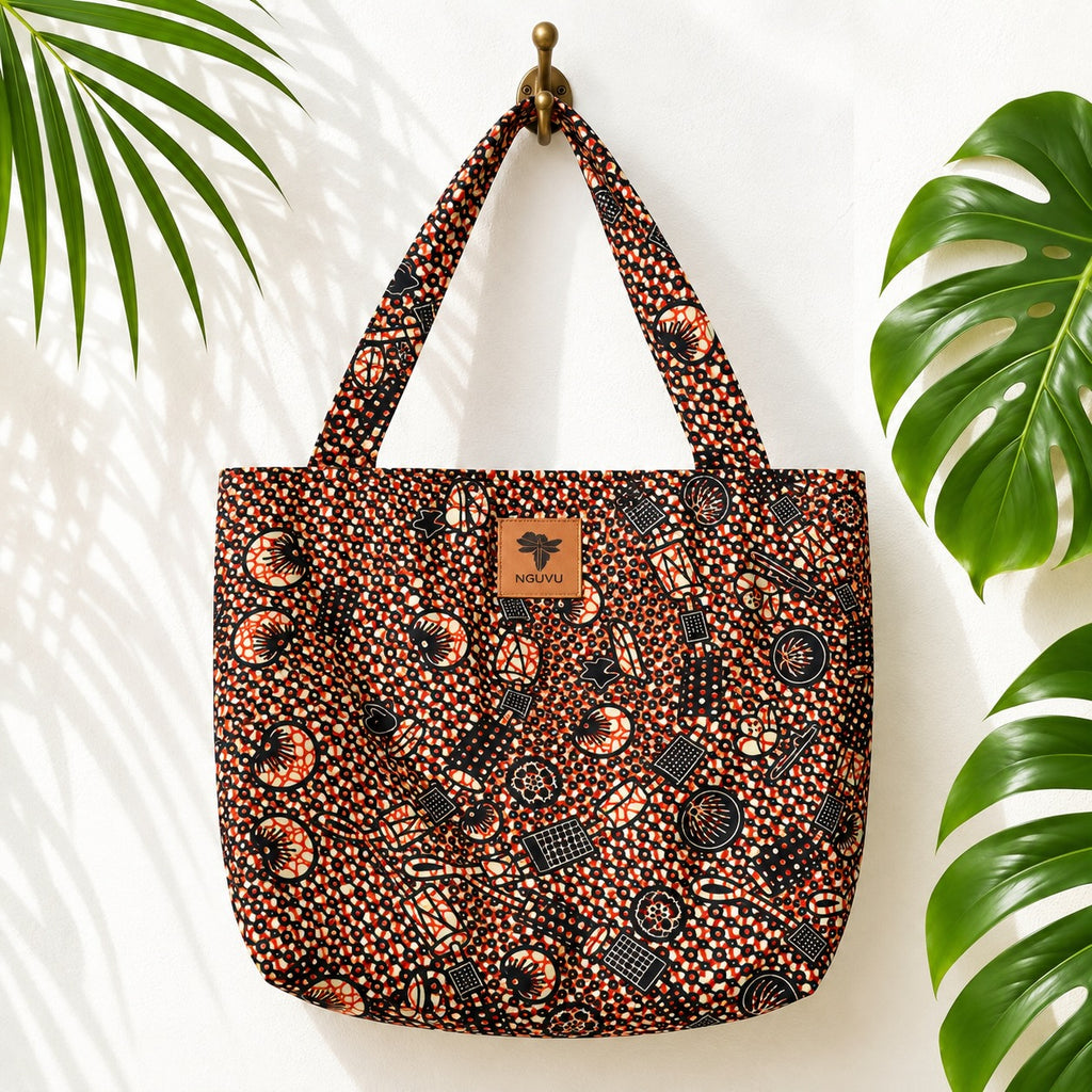 Lina kitenge beach bag by Nguvu, handmade in Tanzania