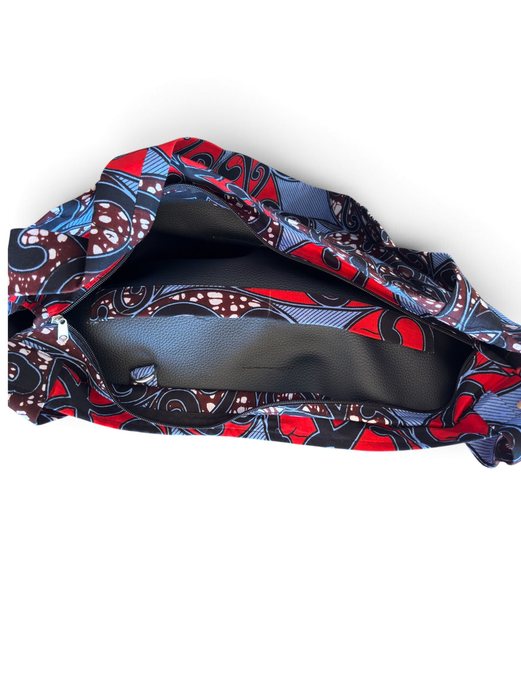 Zawadi kitenge beach bag by Nguvu, handmade in Tanzania, detail view