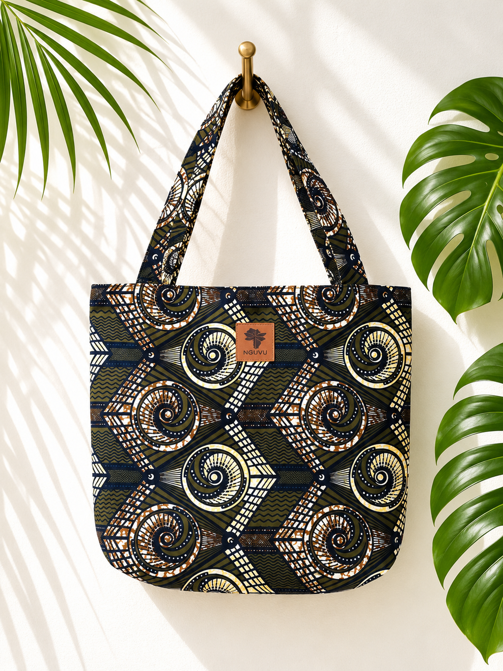 Kivuli kitenge beach bag by Nguvu, handmade in Tanzania