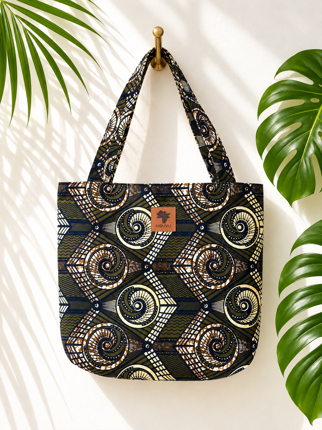 Kivuli kitenge beach bag by Nguvu, handmade in Tanzania