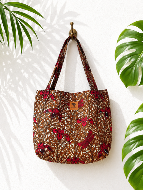 Kipepeo kitenge beach bag by Nguvu, handmade in Tanzania