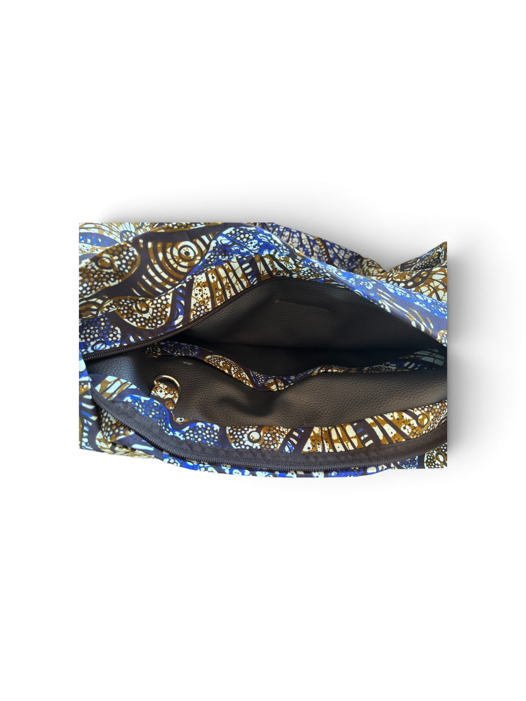 Chanua kitenge beach bag by Nguvu, handmade in Tanzania, detail view