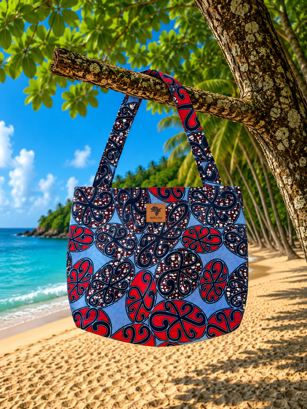 Zawadi kitenge beach bag by Nguvu, handmade in Tanzania