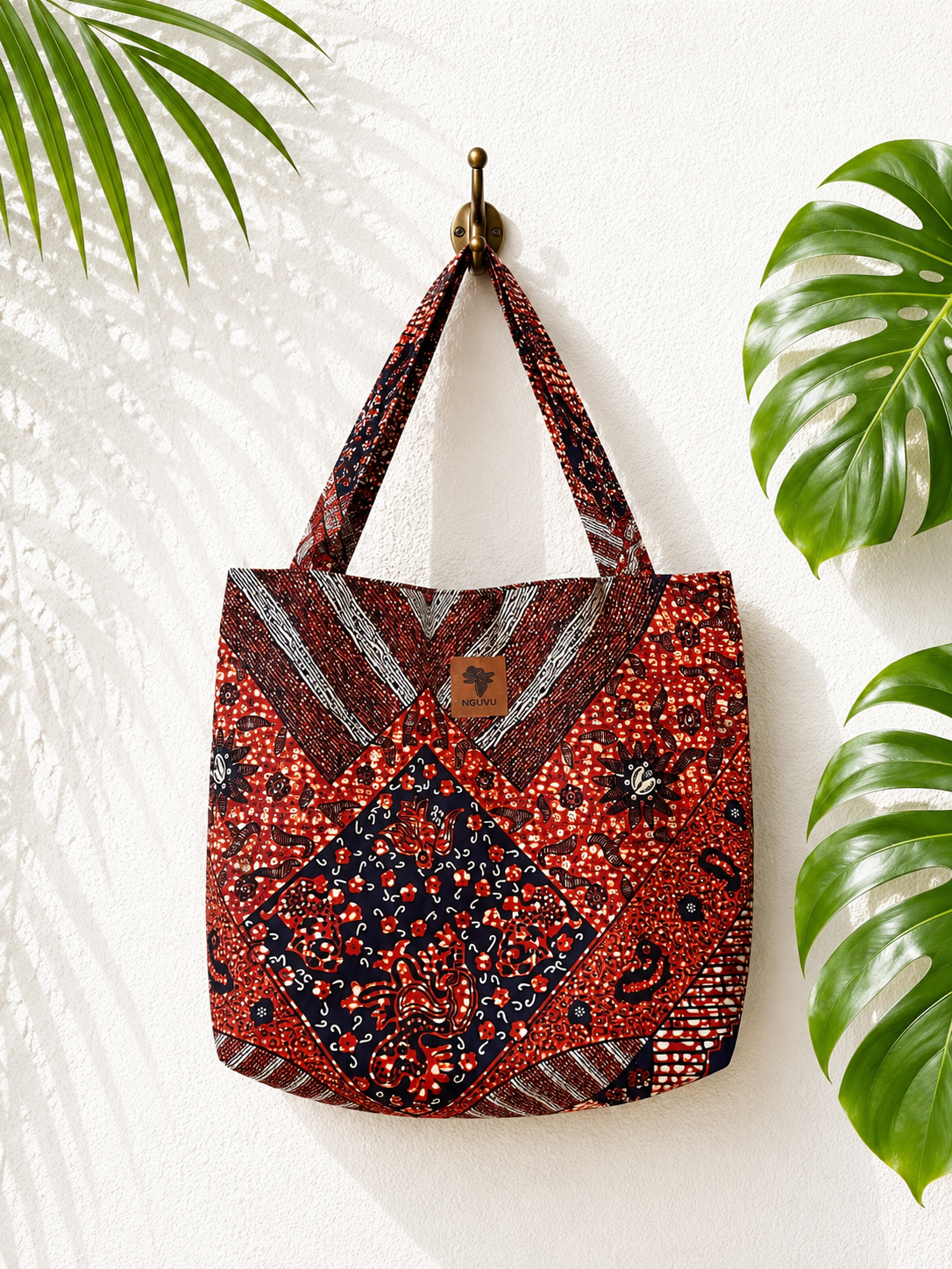 Jioni kitenge beach bag by Nguvu, handmade in Tanzania
