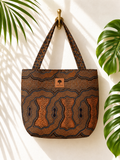 Nia kitenge beach bag by Nguvu, handmade in Tanzania, detail view