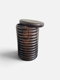 Hand-turned ebony wood jar with lid by Nguvu, handmade in Tanzania