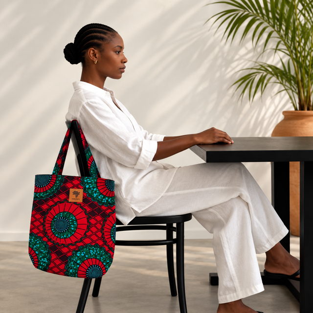 Mwavuli kitenge shopper bag by Nguvu, handmade in Tanzania