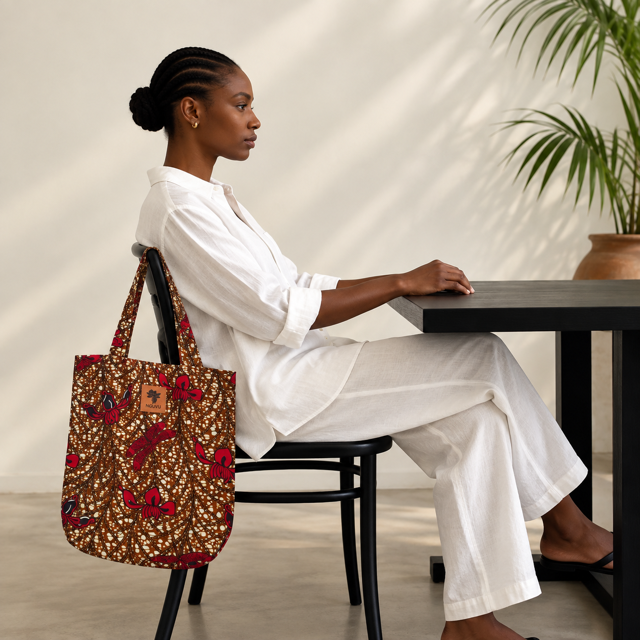 Kipepeo kitenge shopper bag by Nguvu, handmade in Tanzania