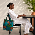 Dalila kitenge shopper bag by Nguvu, handmade in Tanzania, detail view